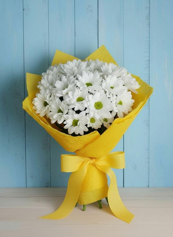 Букет Застенчивые лепестки в Александровке Подольского района Букет цветов из: Хризантемы в Александровке Подольского района