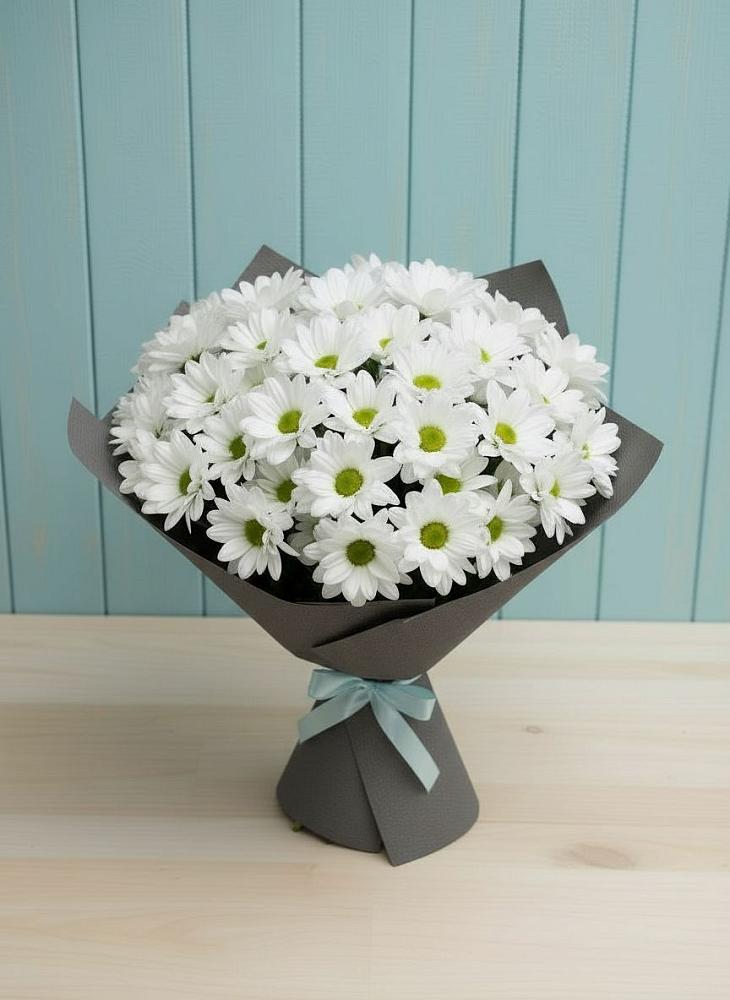 Букет белые хризантемы в Александровке Подольского района Букет цветов из: Хризантемы в Александровке Подольского района