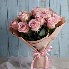 9 розовых роз в Александровке Подольского района Букет цветов из:  Розы в Александровке Подольского района