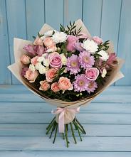Букет цветов из:  Хризантемы, Розы и Альстромерии в Александровке Подольского района