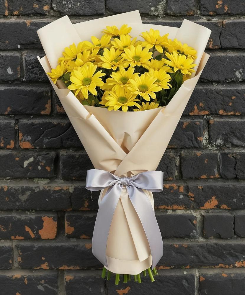Букет Желтое настроение в Александровке Подольского района Букет цветов из: Хризантемы в Александровке Подольского района